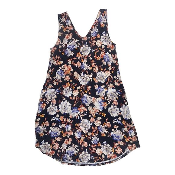 Maurices 24/7 Swing Style Dress Sz S Sleeveless Tank Blue Floral Pockets NWT - Picture 10 of 12